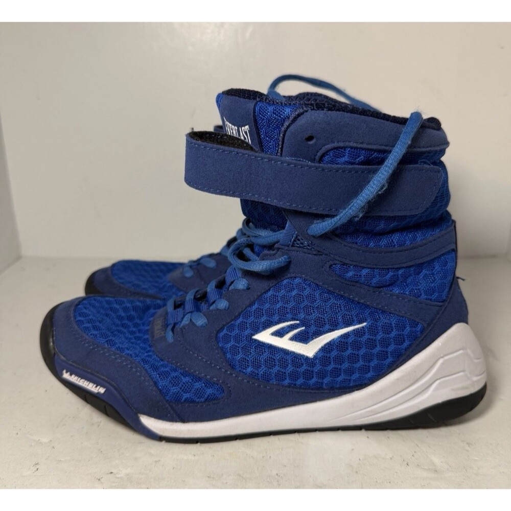 Everlast Elite High-top Boxing Shoes Mens Sz 6 Womens 7.5 Blue Lace Up
